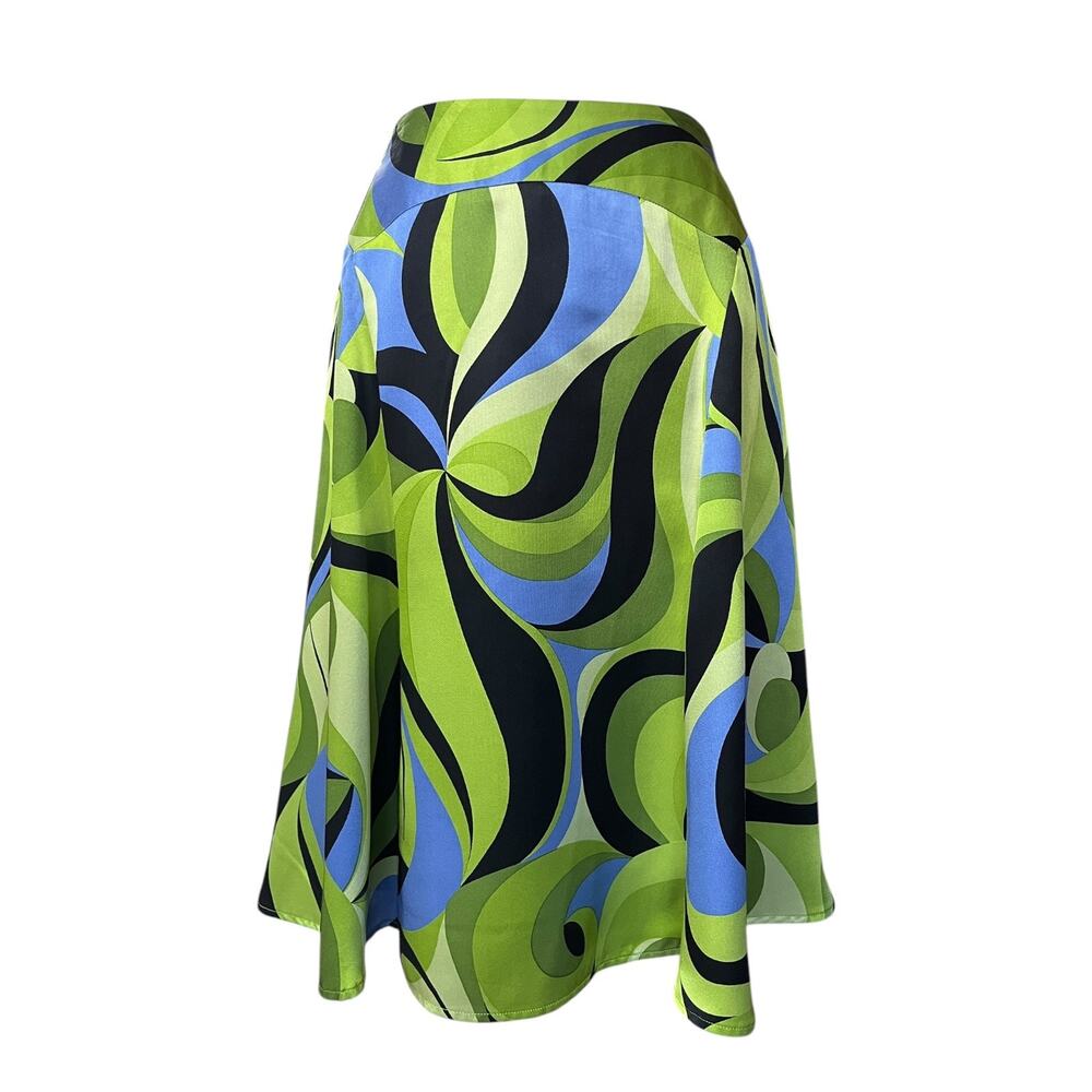 Vintage Y2K Abstract Whimsical Liz Claiborne 100% Silk Skirt Size 4